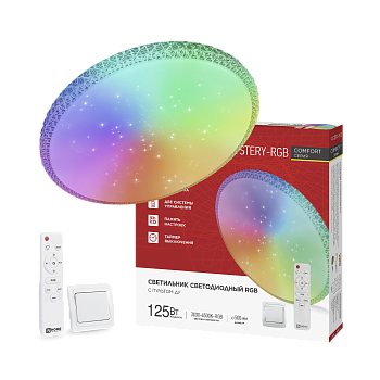 Светильник светодиодный COMFORT MYSTERY-RGB 125Вт 230В 3000-6500K 10000Лм 500x80мм с пультом ДУ IN HOME в Иркутске