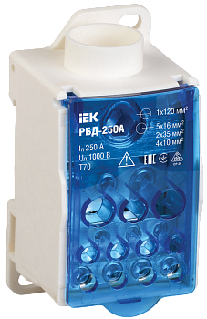 Распределительный блок IEK на DIN-рейку РБД-250А в Иркутске