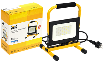 Прожектор LED СДО 06-50П переносной 6500К IP65 черный IEK в Иркутске