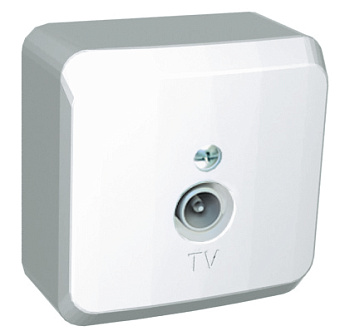Розетка телевизионная ЭТЮД SE накладная белая в Иркутске