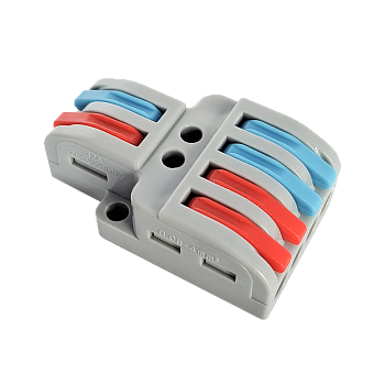 Клемма проходная разветвительная КПР 222-4124 с рычагами 2/4 полюса 0.08-2.5/4мм2 (5шт./уп.) IN HOME в Иркутске