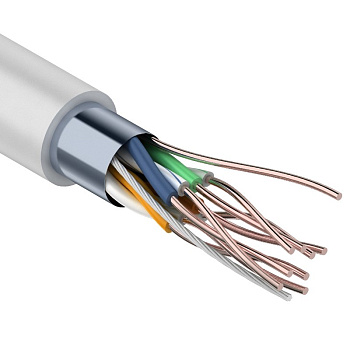 Кабель связи витая пара внутренний экранированный FTP 4PR 24AWG, CAT5e, бухта 305м REXANT в Иркутске