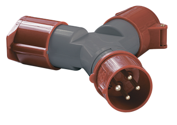 Адаптер двухлучевой TS1012-214 3Р+РЕ 16А 380В IP44 IEK в Иркутске