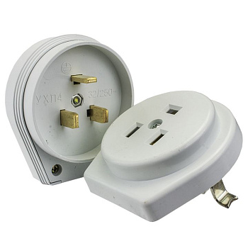 Разъем печной РШ/ВШ 32А 250В АБС встроенный белый в Иркутске