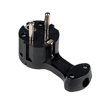 Вилка угловая плоская с/з черная "СТЕЛС" 16А 250В EKF PROxima в Иркутске