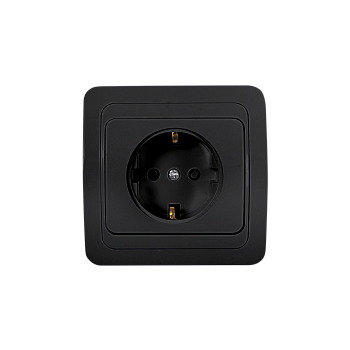 Розетка одинарная с заземлением CLASSICO черная 2028B IN HOME в Иркутске