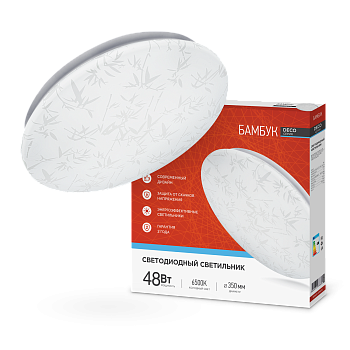 Светильник светодиодный серии DECO БАМБУК 48Вт 230В 6500К 4320Лм 380х55мм IN HOME в Иркутске