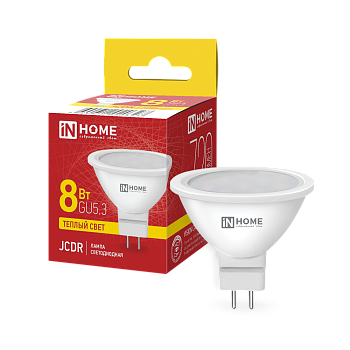 Лампа светодиодная LED-JCDR-VC 8Вт 230В GU5.3 3000К 720Лм IN HOME в Иркутске