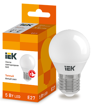 Лампа LED G45 шар 5Вт 230В 3000К E27 IEK в Иркутске