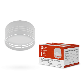 Светильник потолочный НПБ DECO-GX53-GS-WH под лампу GX53 82х43мм белый IN HOME в Иркутске