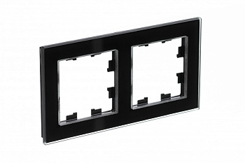 Рамка двойная AtlasDesign Nature SE стекло черная в Иркутске