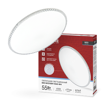 Светильник светодиодный NEO MYSTERY-5565-WH 55Вт 230В 6500K 4400Лм 375x59мм белый IN HOME в Иркутске