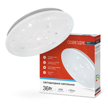 Светильник светодиодный серии DECO СОЗВЕЗДИЕ 36Вт 230В 6500К 3240Лм 380х55мм IN HOME в Иркутске