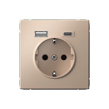 ARTGALLERY РОЗЕТКА 16А с 2 USB A+C, 5В/2,4А/3,0А, 2х5В/1,5А, механизм, ПЕСОЧНЫЙ в Иркутске