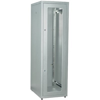 ITK Шкаф сетевой LINEA E 42U 600х800мм двери 2шт стеклянная передняя дверь задняя металлическая серый в Иркутске