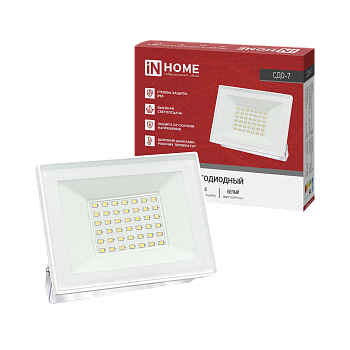 Прожектор светодиодный СДО-7 50Вт 230В 4000К IP65 белый IN HOME в Иркутске