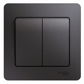 Выключатель 2кл Glossa графит в сборе в Иркутске