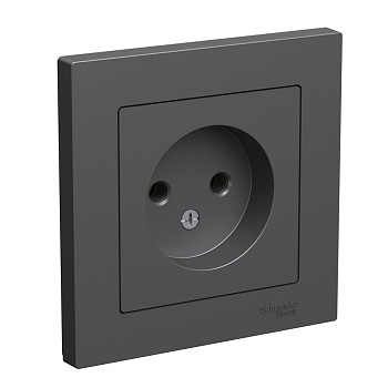 Розетка одинарная AtlasDesign SE без з/к базальт в сборе в Иркутске
