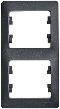 Рамка двойная Glossa SE антрацит вертикальная в Иркутске