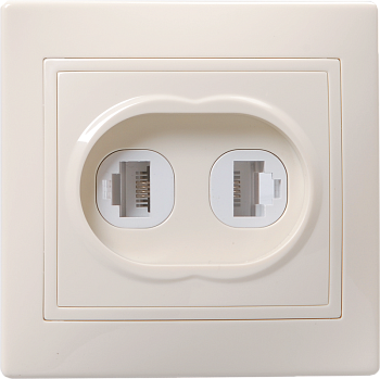 РК/Т12-ККм Розетка 2местная компьютерная и телефонная КВАРТА (кремовый) IEK в Иркутске