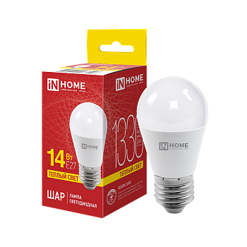 Лампа светодиодная LED-ШАР-VC 14Вт 230В E27 3000K 1330Лм IN HOME в Иркутске
