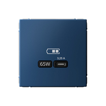 ARTGALLERY USB РОЗЕТКА тип-С 65Вт высокоскор.заряд. QC, PD, механизм, АКВАМАРИН в Иркутске