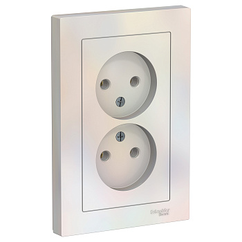 Розетка двойная AtlasDesign SE жемчуг в сборе в Иркутске
