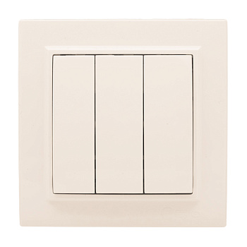 Выключатель 3-клавишный СП 10А бежевый Минск EKF в Иркутске