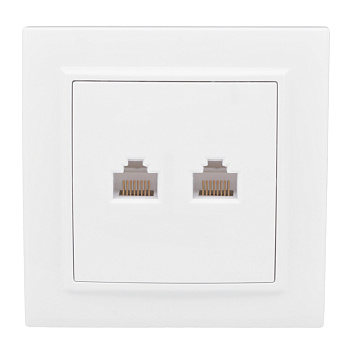 Розетка RJ-45 2-местная СП Минск  белая EKF в Иркутске