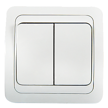 Выключатель двухклавишный CLASSICO белый 2023 IN HOME в Иркутске