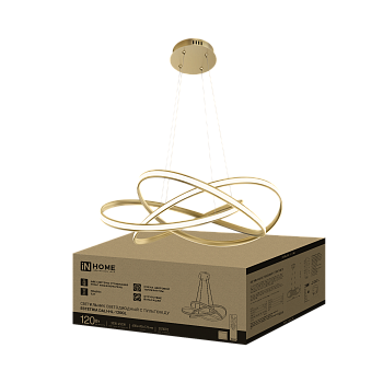 Светильник светодиодный ESTETIKA DALI-HL-120GL 120Вт 230В 3000-6500K 600х490x170мм 1.2м трос ДУ золото IN HOME в Иркутске