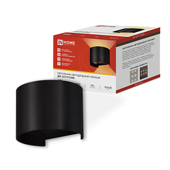 Светильник уличный светодиодный ДБУ DOT-R15B 15Вт 3000К IP54 круглый черный IN HOME в Иркутске