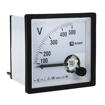 Вольтметр VMA-721 аналоговый на панель (72х72) квадратный вырез 300В прямое подключение EKF PROxima в Иркутске
