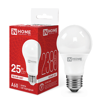 Лампа светодиодная LED-A60-VC 25Вт 230В Е27 4000К 2380Лм IN HOME в Иркутске