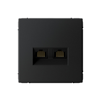 ARTGALLERY РОЗЕТКА двойная компьютерная RJ45+RJ45, кат.6А, механизм, КАРБОН в Иркутске