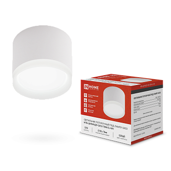 Светильник потолочный НПБ-ЦИЛИНДР-GX53 TBM-EL-WH с подсветкой 80х70мм белый IN HOME в Иркутске