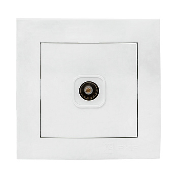 Розетка телевизионная одинарная Валенсия EKF белая в Иркутске