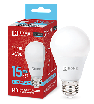 Лампа светодиодная низковольтная LED-MO-PRO 15Вт 12-48В Е27 6500К 1200Лм IN HOME в Иркутске