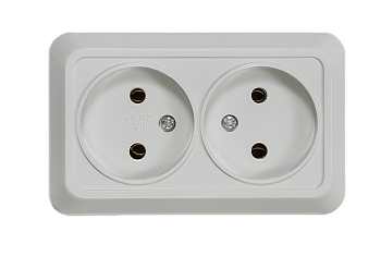 Розетка двойная BOLLETO белая накладная 7102 IN HOME в Иркутске