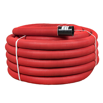 Труба гофрированная ПНД d=110 мм (50 м) двустенная с зондом красная EKF PROxima в Иркутске