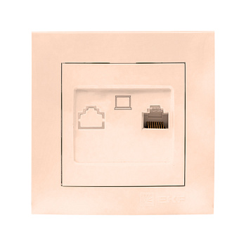 Валенсия розетка компьютерная RJ-45 1-местная кремовая EKF PROxima в Иркутске