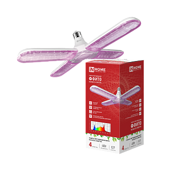 Лампа светодиодная LED-HP 40STD-ФИТО красно-синий спектр 40Вт 230В Е27 четыре лепестка IN HOME в Иркутске