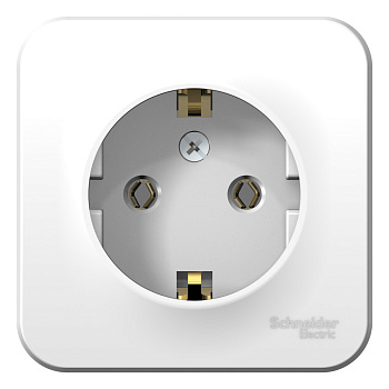 Розетка одинарная BLANCA SE накладная с заземлением с изоляционной пластиной белая в Иркутске