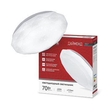 Светильник светодиодный серии DECO ДАЙМОНД 70Вт 230В 4000К 6300Лм 510х70мм IN HOME в Иркутске