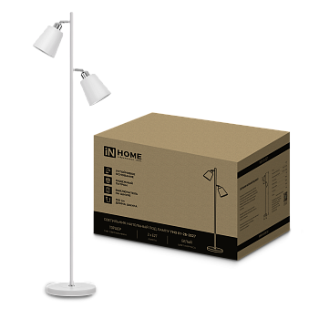 Светильник напольный под лампу ТНО 01-2-2хЕ27Б 230В белый плафон, белый корпус IN HOME в Иркутске