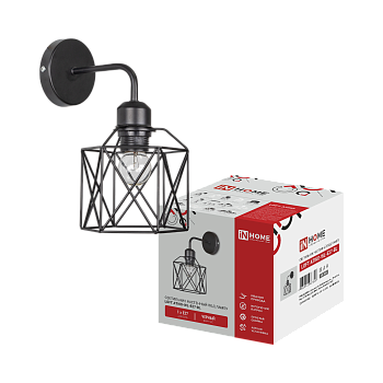 Светильник настенный под лампу LOFT ATIKO-WL-E27-BL Е27 черный IN HOME в Иркутске