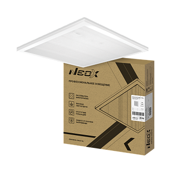 Панель светодиодная универсальная ДВО-02 3640-МИКРОПРИЗМА 36Вт 4000K IP40 595x595х17мм белая NEOX в Иркутске