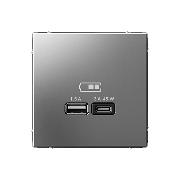 ARTGALLERY USB РОЗЕТКА A + тип-C 45Вт высокоскор.заряд. QC, PD, механизм, СТАЛЬ в Иркутске