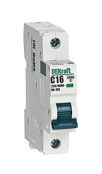 Автоматический выключатель DEKraft ВА-105 1P 16A 10кА х-ка C в Иркутске