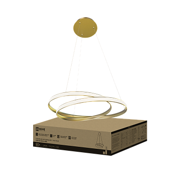 Светильник светодиодный ESTETIKA DALI-HL-90GL 90Вт 230В 3000-6500K 500х500x120мм 1.2м трос ДУ золото IN HOME в Иркутске